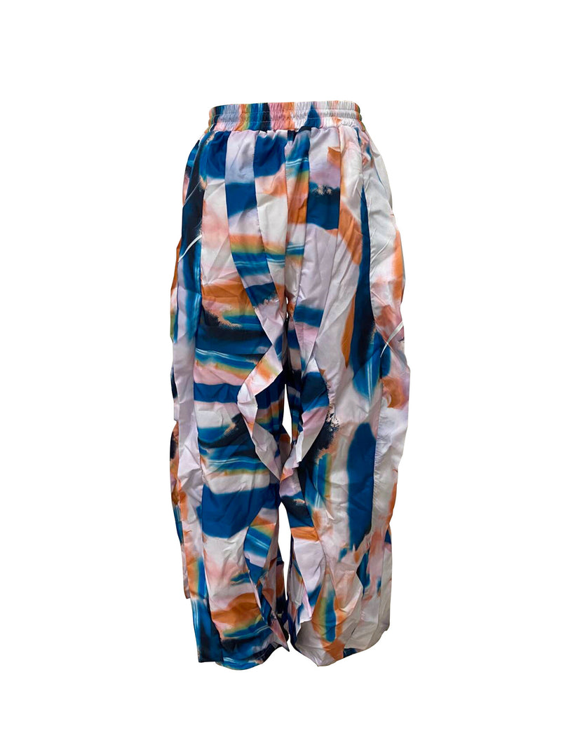 High Waist Print Ruffles Loose Pants LSD 2799