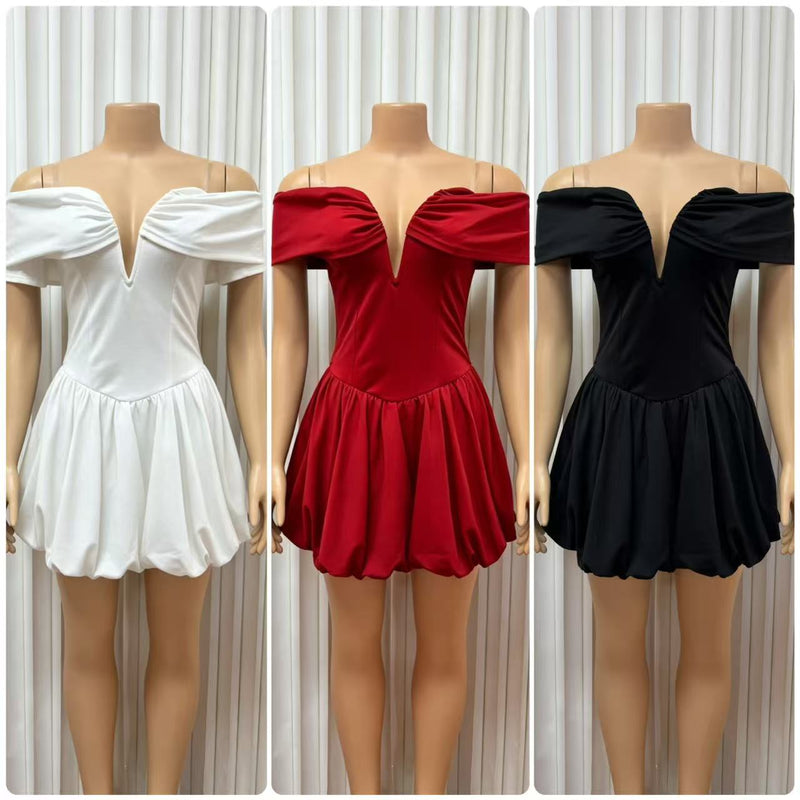 Deep V Neck Backless Floral Mini Dress GADE 9560