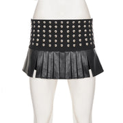 Rivet Leather Short Skirt GPKJ MR50304