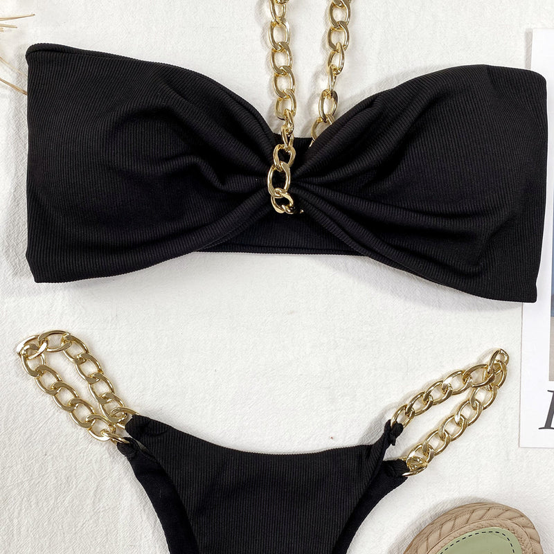 Sexy Chain Swimsuit Two Piece Set CSYZ B289W