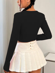 Long Sleeve Solid Color Love T Shirt GYSQ ZTDH0940