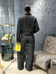 Long Sleeve Pleated Denim Jackets GYLN 2002