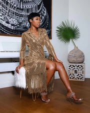 Solid Color Tassel Sequin Coats TR 1215