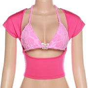 Tie Up Backless Hollow Out Tank Top GYME K23S28332