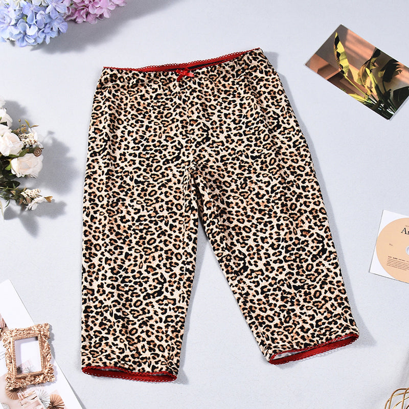 Leopard Print Casual Seventh Pants GNZD 60464PBZ