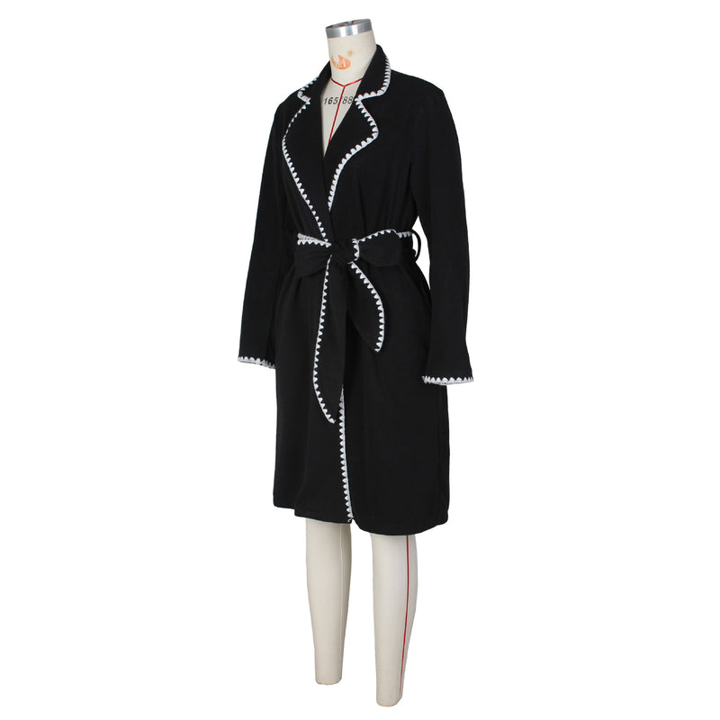 Long Sleeve Lapel Loose Long Coat ZSD 0644