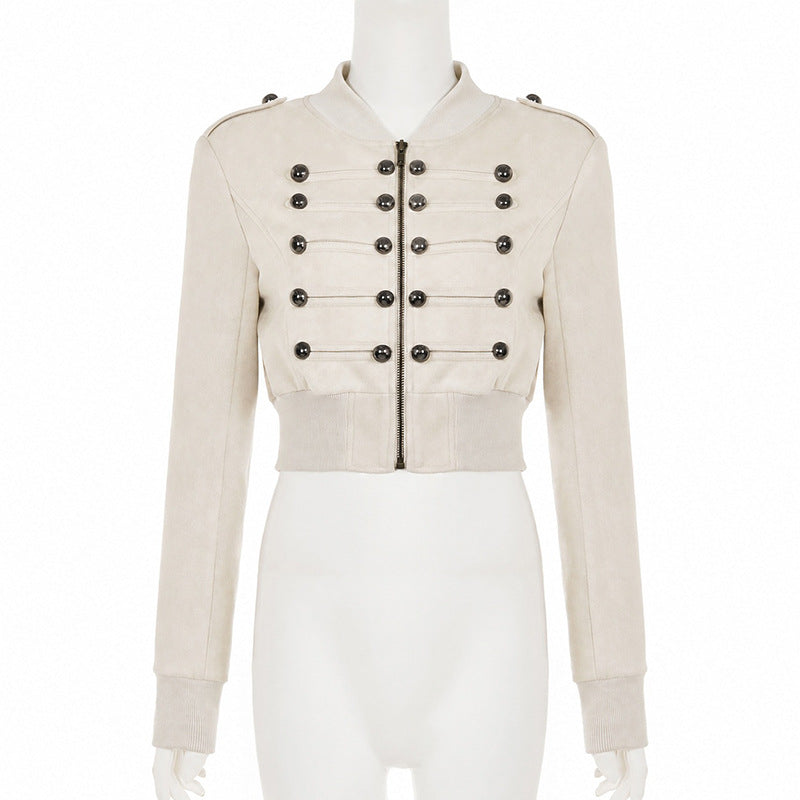 Suede Double breasted Short Coats GPKJ MR51036