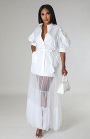 Solid Color Mesh Patchwork Shirt XHXF 949