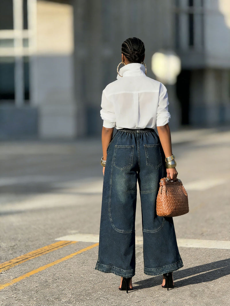 Retro Denim Loose Wide Leg Jeans GYLN 2530