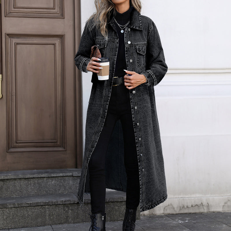 Long Sleeve Loose Denim Long Coats GYXN 20807