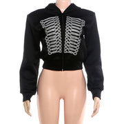 Zipper Hooded Long Sleeve Coat GZJQ K6C13111A