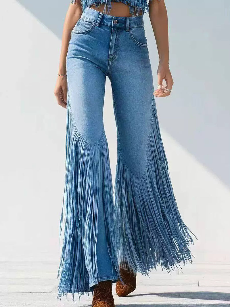Tassel Straight Jeans YRST D018