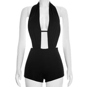 Halterneck Backless Sleeveless Romper GDSF D26RP037