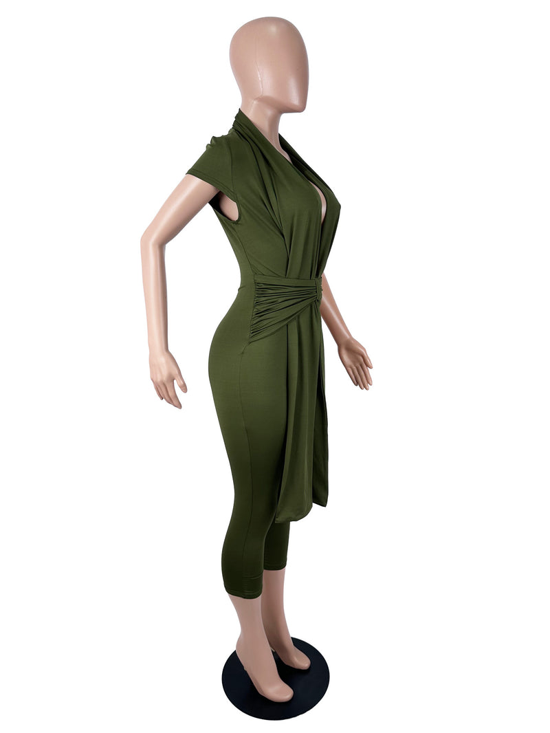 Deep V Neck Sleeveless Skinny Jumpsuit SHD 8507