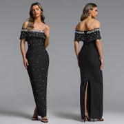 One Shoulder Beading Evening Dress BY 7759