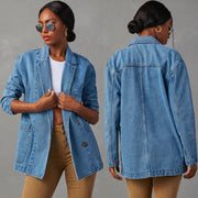 Fashion Washed Blue Denim Blazer GYAN 32137