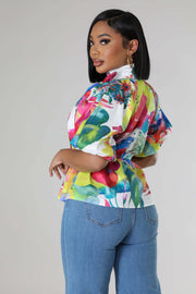 Casual Print Short Sleeve Shirts QYMF 3062