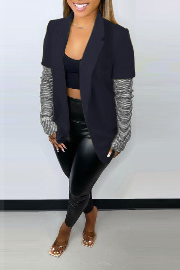 Casual Patchwork Blazer Coat MK 3079
