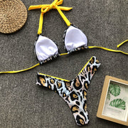 Print Halter Neck Bikini Swimsuit Sexy Two Piece Set CSYZ 1950