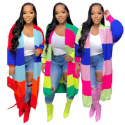 Casual Contrast Color Knits Cardigan Coat TR 1235