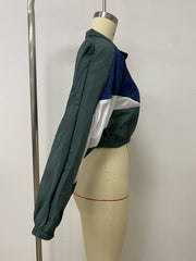 Contrast Color Long Sleeve Sport Thin Coats LSD 2940