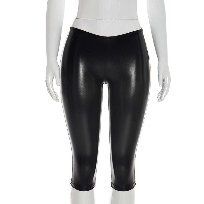 Smooth Leather Slim Seventh Pants MXBF Y26PT103