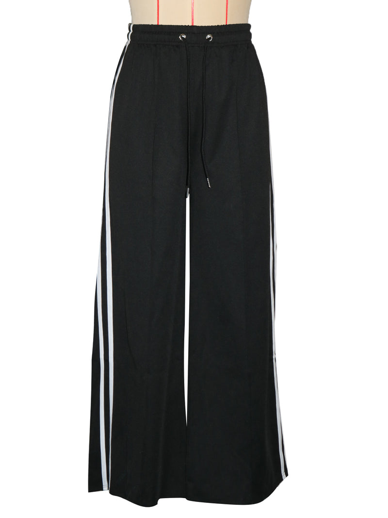 Stripe Patchwork Loose Straight Pants SH 391285