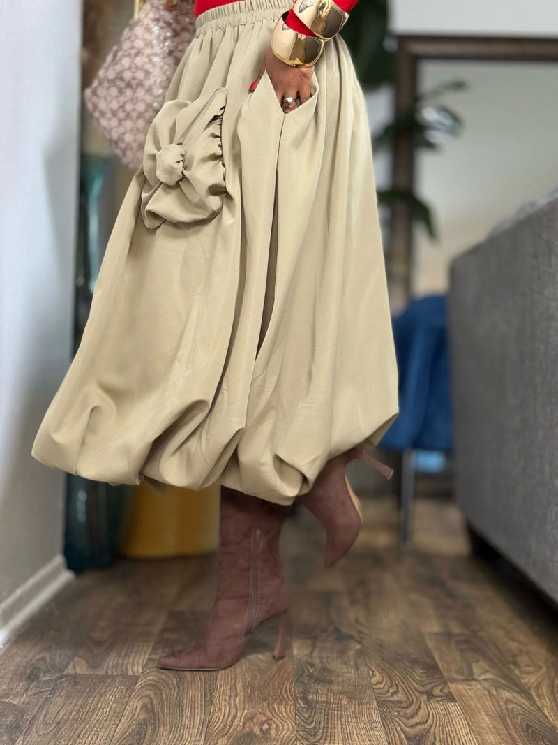 Double Layer Bubble Lantern Half Body Skirt GYLN 5088
