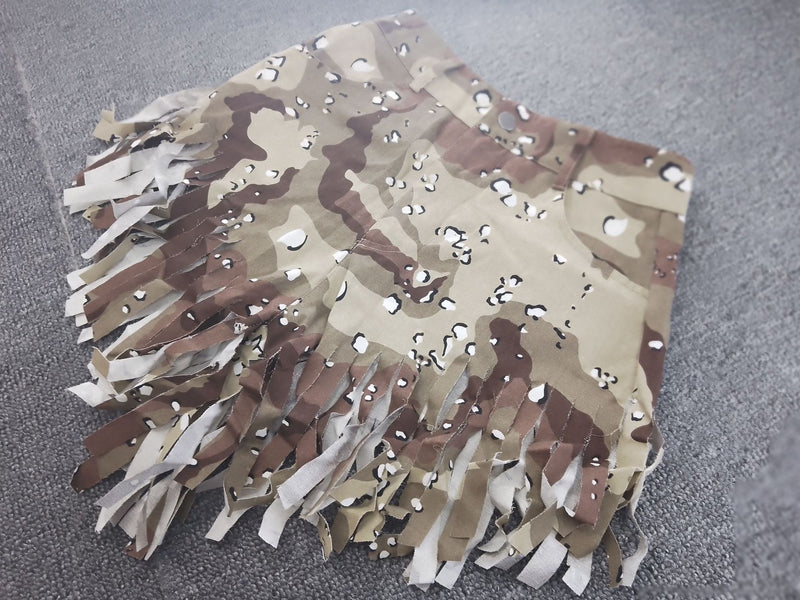 Camouflage Tassel Fashion Shorts JZHF 8127