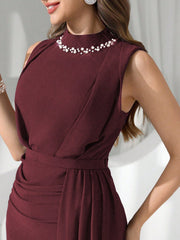 Solid Color Chiffon Sleeveless Maxi Dress GXRF QC170