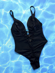 Solid Color Backless One Piece Swimsuit CSYZ D165W