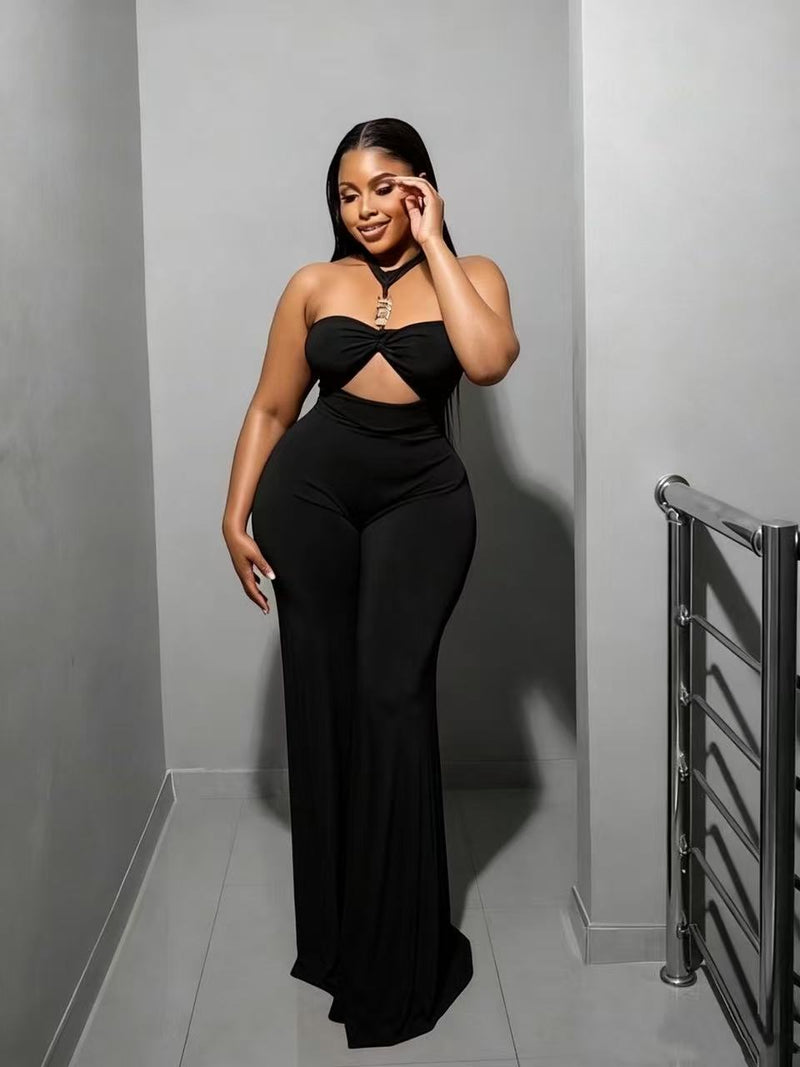 Sexy Halterneck Hollow Out Jumpsuit GADE 10086