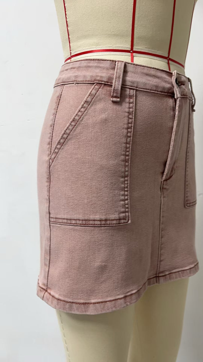 Wash Slim Fit Denim Pencil Skirt GSMF DQ2602