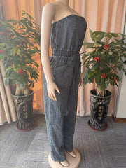 One Shoudler Denim Wide Leg Jumpsuit OSM 4506