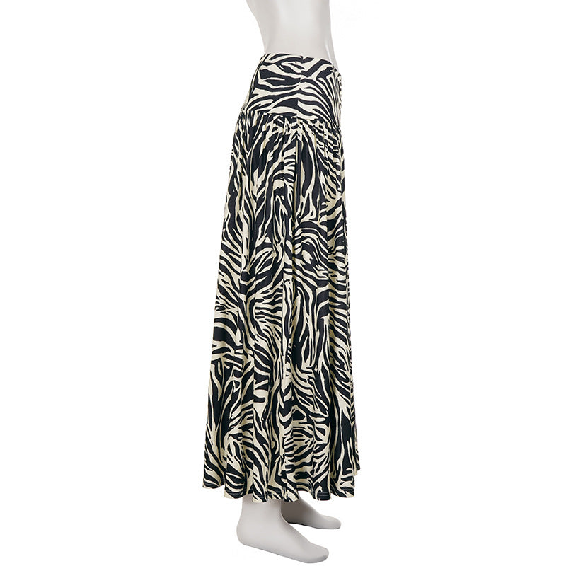 Fashion Casual Zebra Print Long Skirt GPKJ MR50989