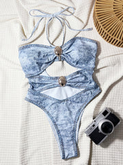 Sexy Halterneck Backless One Piece Swimsuit CSYZ TM17RY