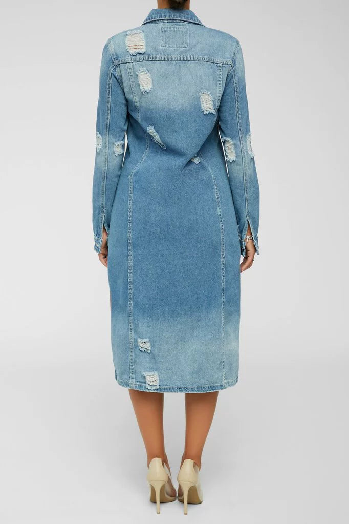 Retro Denim Long Jacket GKNF TSC 9932