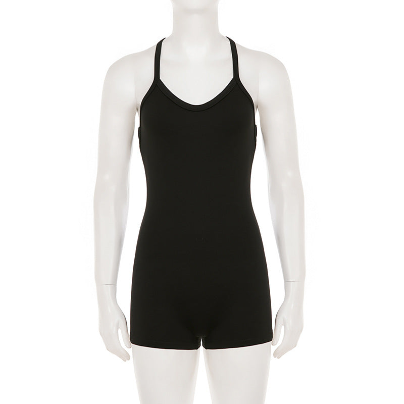Solid Color Tie Up Sport Romper GPKJ MR49259