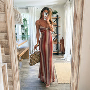 Sexy Printed Spaghetti Strap Maxi Dress CYA 902494
