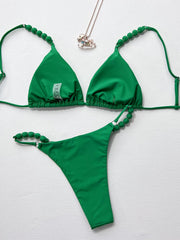 Bikini Solid Sexy Swimsuit Two Piece Set CSYZ C880R