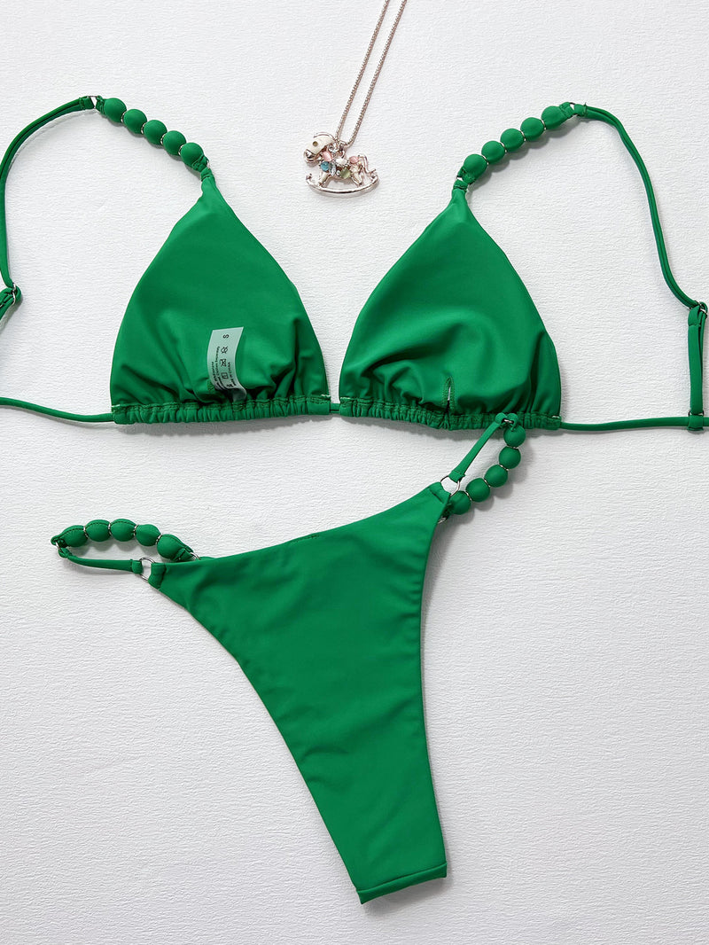 Bikini Solid Sexy Swimsuit Two Piece Set CSYZ C880R