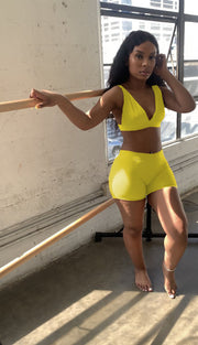 Sexy Solid V Neck Sleeveless Two Piece Shorts Set ZDF 31129