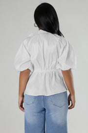 Solid Color Half Sleeve Tie Up Shirt QYMF 3061