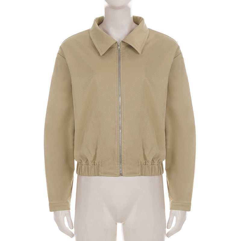 Lapel Neck Zipper Long Sleeve Jackets GPKJ MR51635
