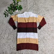 Stripe Color Blocking Cardigan Sweater Coat GYSF 8006