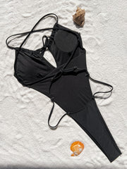 Sexy Solid Backless One Piece Swimsuit CASF 6620