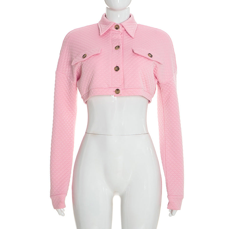 Lapel Long Sleeve Short Coats GDSF D26TP354