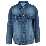 Long Sleeve Holes Denim Coat GDAM 218759