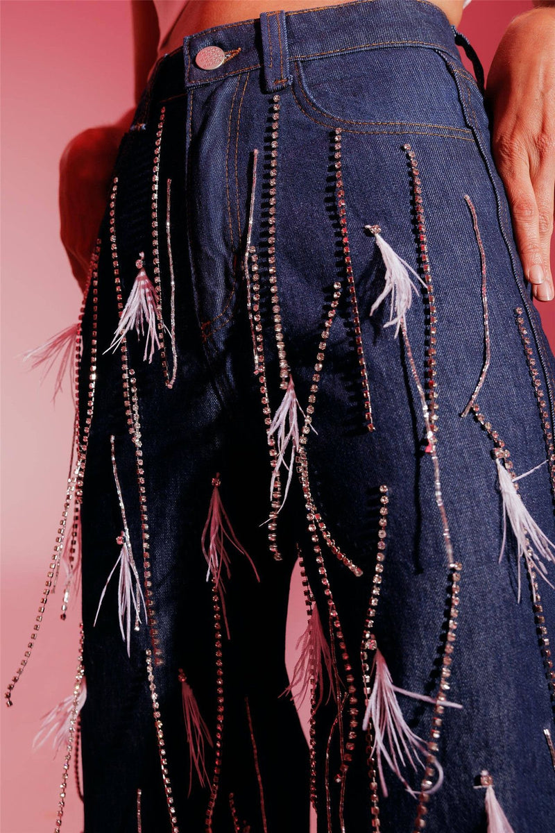 Fashion Tassel Loose Split Jeans LSD 2491