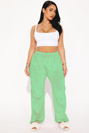 Sport Elastic Waist Loose Velour Pants MUE 8077